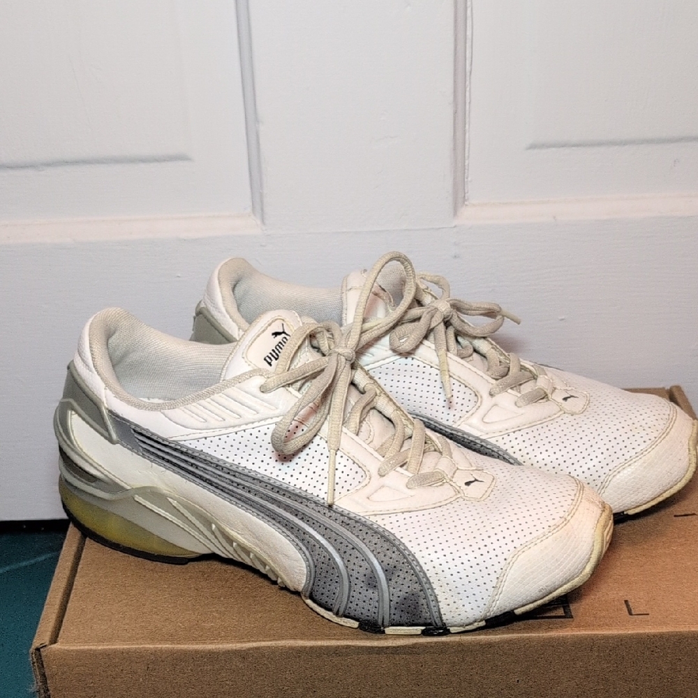 Puma Women's White and Gray Athletic Shoes